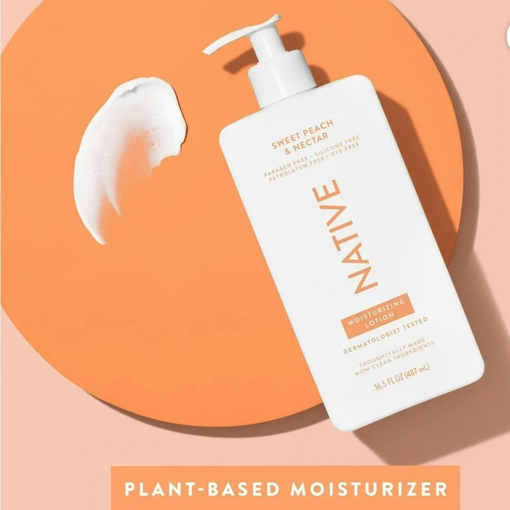 2 Native Moisturizing Hand & Body Lotion, Sweet Peach & Nectar